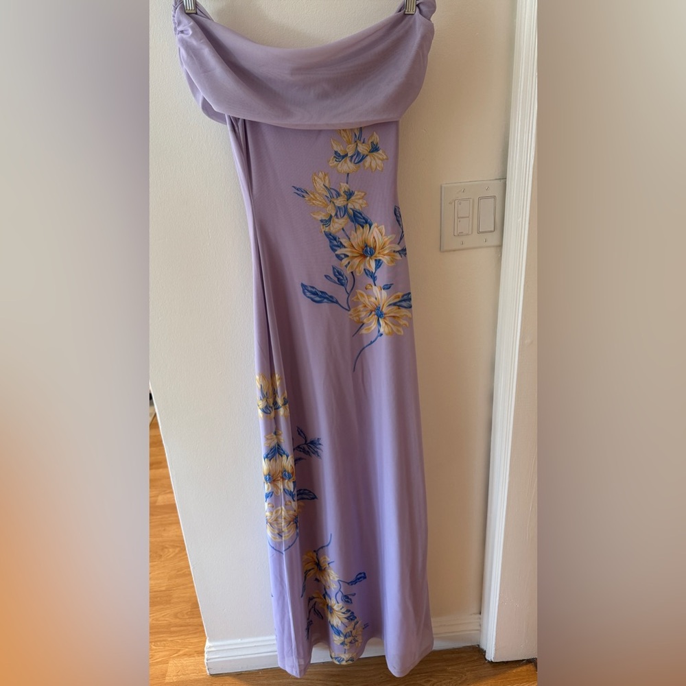 Peppermayo Lilac Off-Shoulder Floral Maxi Dress - Picture 3 of 4